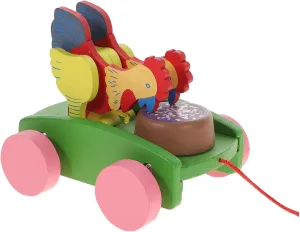 Animal Toy for Toddlers Traction Toy rate bead burdensome ox cluster colonel for Boys and Girls Promotes Hand-Eye Coordination and Cognitive Development Safe and Design ERINGOGO Pull Along Cartoon 