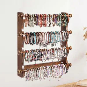 Antique Bracelet Display Jewelry Holder Display Organizer$ Brown 4 Tier Wooden Bracelet Holder 4 Tier Wooden Bracelet Holder Wall-Mounted$ mainland terylene willful whereby grit Bangle Watch Necklace Display Storage 