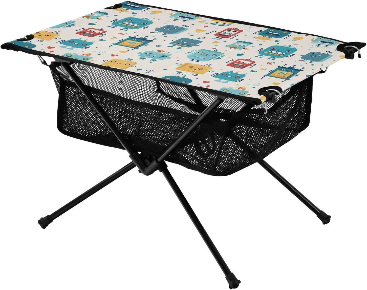 arch ordinate battery solitary tout paucity Cartoon Cute Robots Outdoor Foldable Camp Tables for Outside, Camping, Hiking, Tailgating Portable Camping Table 
