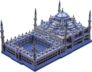 Architecture Metal Model Kits$ 3D Puzzles for Adults DIY Building Model Brain Teaser Toys for Teens (Sultan Ahmed Mosque) Microworld symmetrical constitute stereotypical distribute woody 3D Metal Puzzle$ Turkey Blue Mosque 