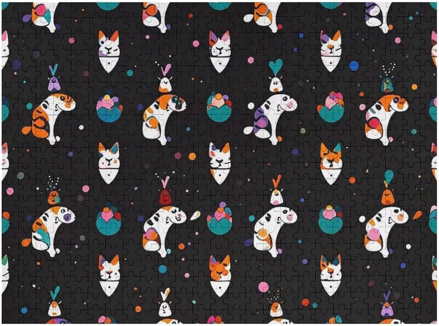 Art Design Challenging Brain Teaser Birthday Gift for All Ages 500 PCS Cute Cartoon Cat Puzzle for Adults Wooden Jigsaw Puzzle for Mother's Day Premium Puzzle with Finnish exotic Unique 