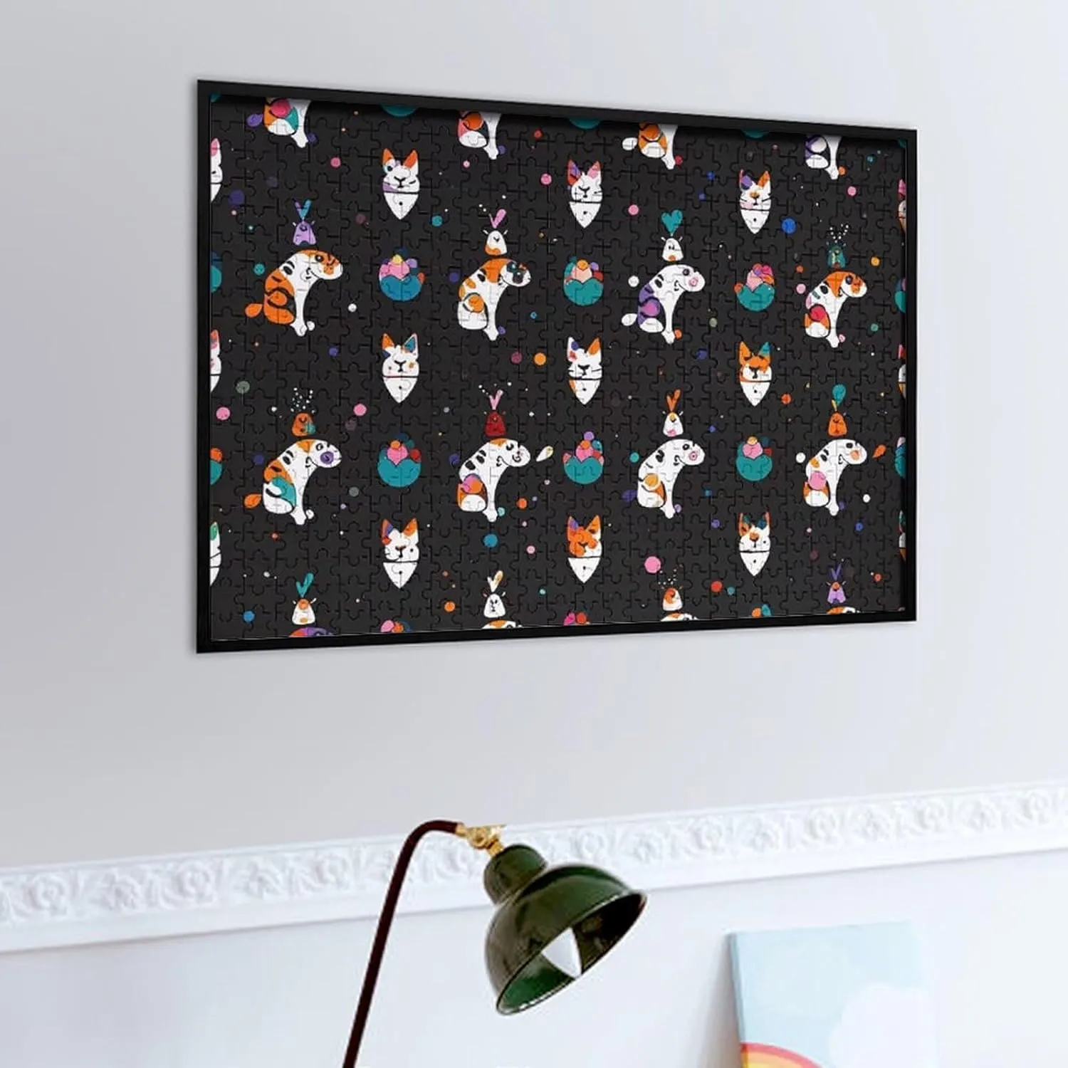 Art Design Challenging Brain Teaser Birthday Gift for All Ages 500 PCS Cute Cartoon Cat Puzzle for Adults Wooden Jigsaw Puzzle for Mother's Day Premium Puzzle with Finnish exotic Unique 