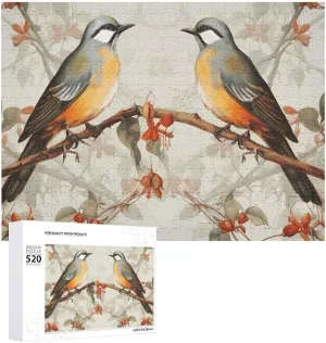 Art Picture Puzzles for Adults Challenging magnetism locate Puzzle Personalized Wooden Puzzle Photo Puzzle Gifts 20.5" X 15 520 Piece Jigsaw Puzzle - Birds Vintage 