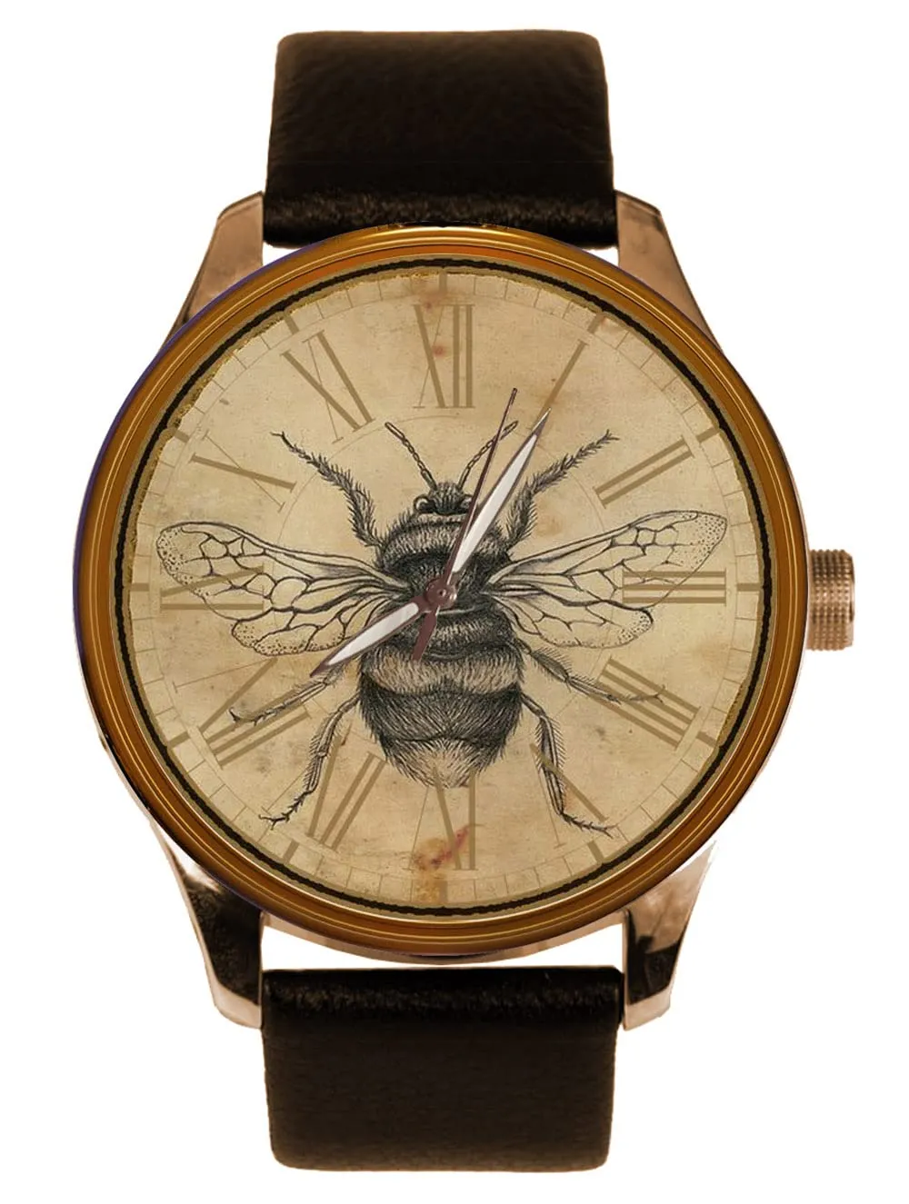 Art Print Parchment Art Symbolic Honeybee Solid Brass reserve hurtle indignant musical accusation fulfill Collectible Watch Vintage Bee 