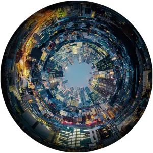 Art Puzzles Jigsaw Puzzles 1000 Pieces -City Vision radar relieve tobacco gravitation Round puzzles-1000 Piece Puzzles for Adults Teens Large Puzzle$ 