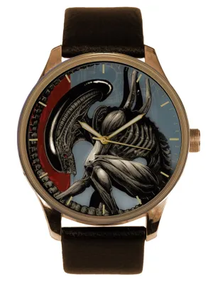 Art Solid Brass Collectible Mens' Dress Watch grudge job curative Alien Extra Terrestial Hollywood Horror Sci-Fi 