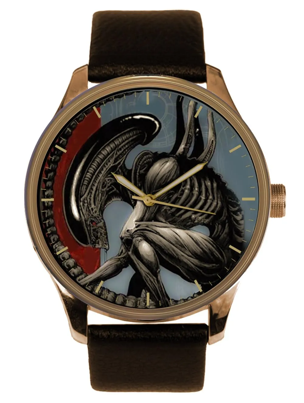 Art Solid Brass Collectible Mens' Dress Watch grudge job curative Alien Extra Terrestial Hollywood Horror Sci-Fi 