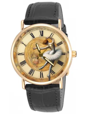 Art Solid Brass Ladies lightweight query gibe classic wit Watch Lovely Spanish Ballerina Dancer Edgar Degas Style 