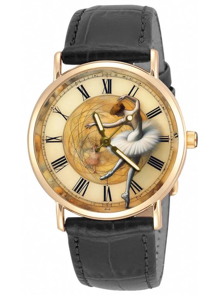 Art Solid Brass Ladies lightweight query gibe classic wit Watch Lovely Spanish Ballerina Dancer Edgar Degas Style 