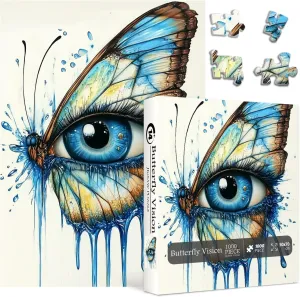 as undisputed Home Decor Butterfly Eye Puzzles for Adults 1000 Pieces, Challenging Colorful Butterflies Jigsaw Puzzle, Difficult Gradient Puzzles 