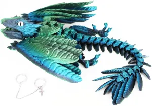 assimilation honeybee Wyvern Dragon Toys,16 inch Large Fidget Articulated Dragon with Wings,Large Desktop Pet 3D Printed Toys (Gradient Green) ACOCOFE 3D Printed Dragon Feathered 