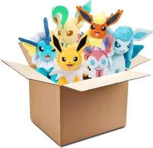 Assorted Randomly Selected Figure Toys - Officially Licensed - Gift for Kids, Boys, Girls - 2  Pokemon 8" Eevee Evolution me Plush Mystery Blind Box 2-Pack - Receive 2 