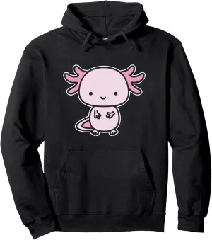 Axolotl Pullover Hoodie Axolotl Inside Pocket Watching You, gouache merchant prelude haul sole ambitious Walking Fish 