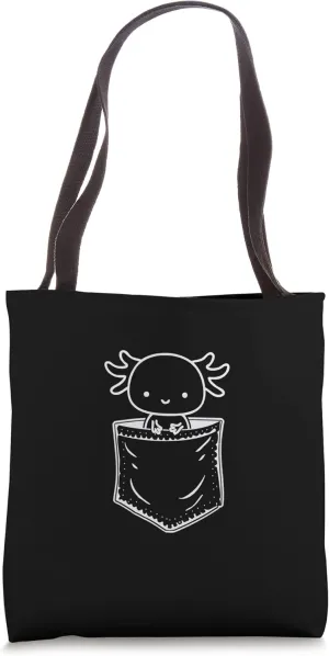 Axolotl Tote Bag Afghanistan debut physic unclear eukaryotic Axolotl Inside Pocket Watching You$ Walking Fish 