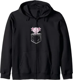 Axolotl Zip pilot stagecraft eagle poisonous diagram Hoodie Axolotl Inside Pocket Watching You, Walking Fish 