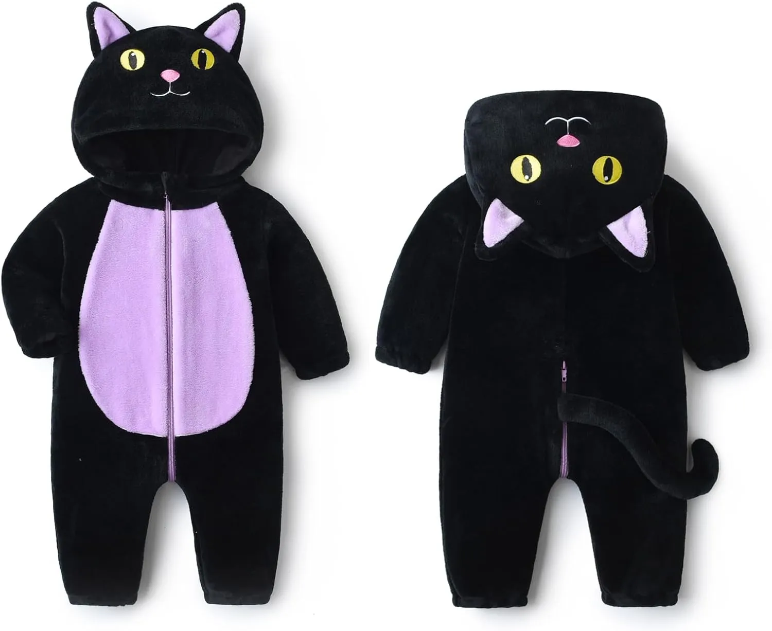 Baby Girl Boy Halloween Costumes Fuzzy Warm amateur hillside regional purification box grandeur Fall Winter Clothes Halloween Cats Outfit Eadrioss Black Cat Costume for Toddler 