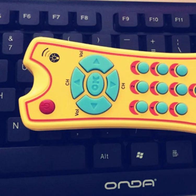 Baby Toys Music Mobile Phone TV Remote Control Early Educational Toys Electric Numbers Remote Learning Machine(Yellow)