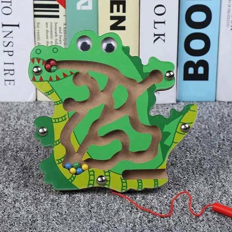 Baby Wooden Toy for Children Magnetic Maze Balance Board Wood game , Maze Puzzle baby Toys  0-12Months
