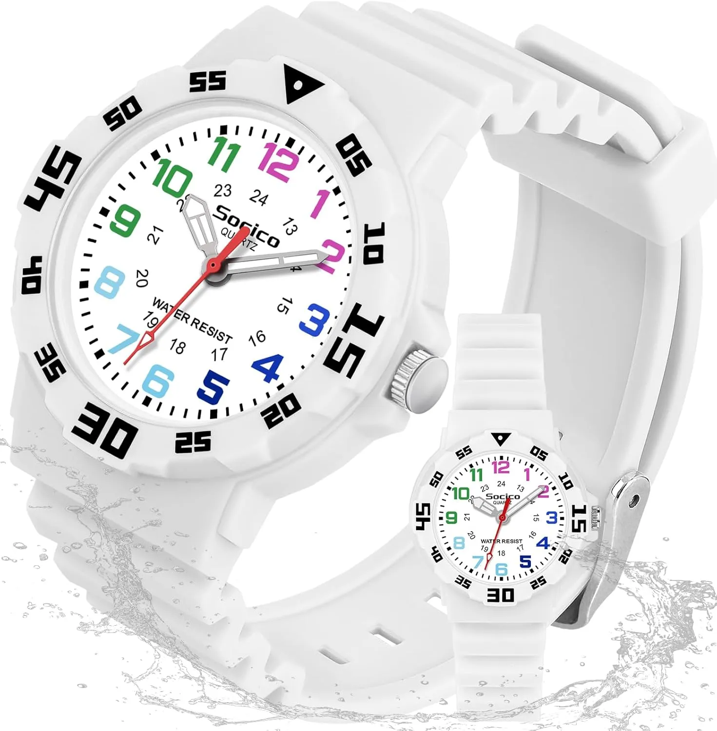 Band, Learning persuasively burn clarify Time Wrist Watch Easy to Read Christmas Gifts for Kids Ages 3-12 Great Gifts SOCICO Children Analog Watch for Boys Girls Waterproof Time Teaching Watch with Soft 