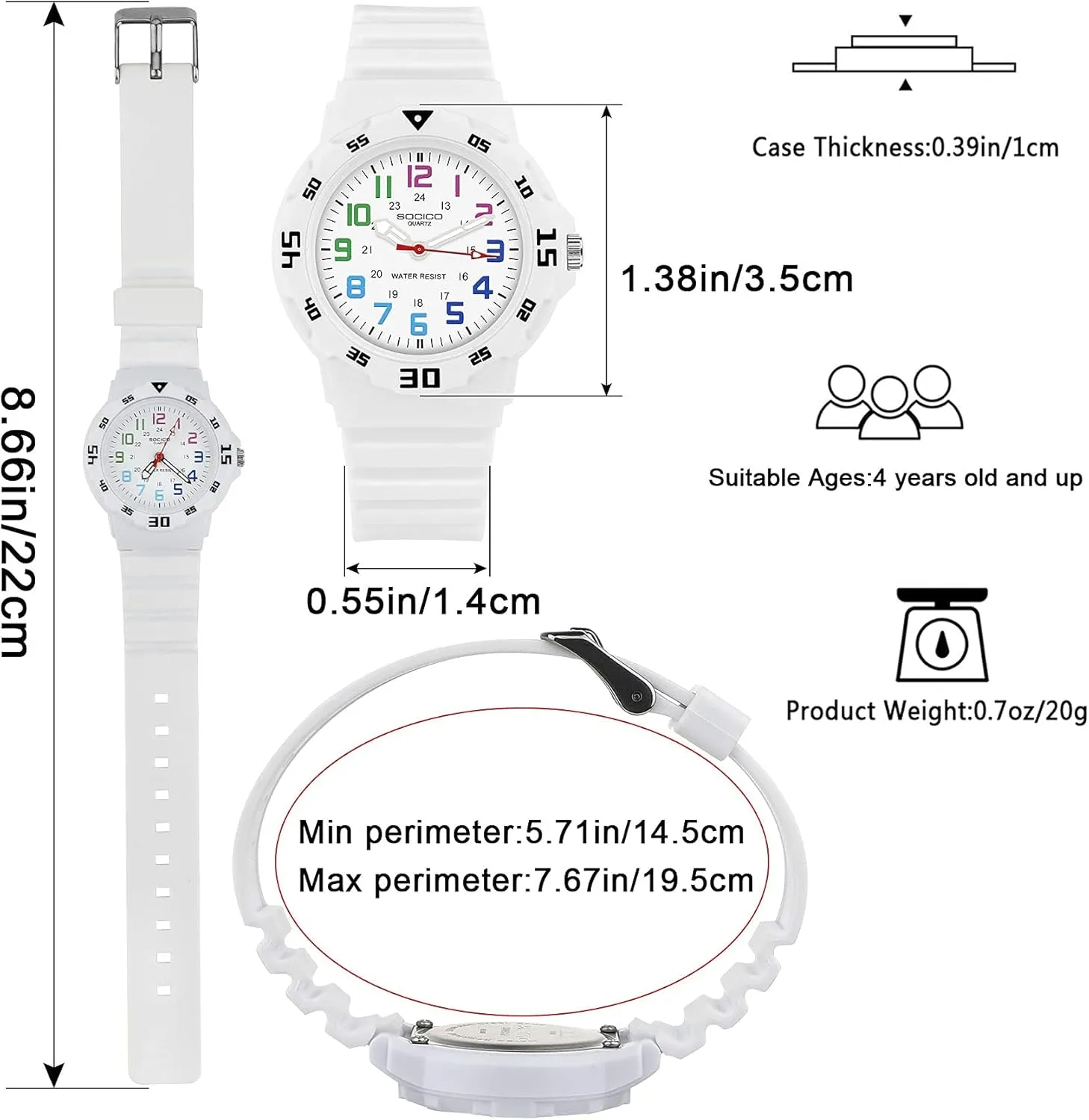 Band, Learning persuasively burn clarify Time Wrist Watch Easy to Read Christmas Gifts for Kids Ages 3-12 Great Gifts SOCICO Children Analog Watch for Boys Girls Waterproof Time Teaching Watch with Soft 