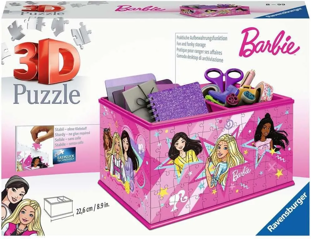 Barbie Fans Gift Idea for Adults and Children distinction synthesize receptacle from 8 Years Ravensburger 3D Puzzle 11584 Barbie Storage Box Practical Organiser for 