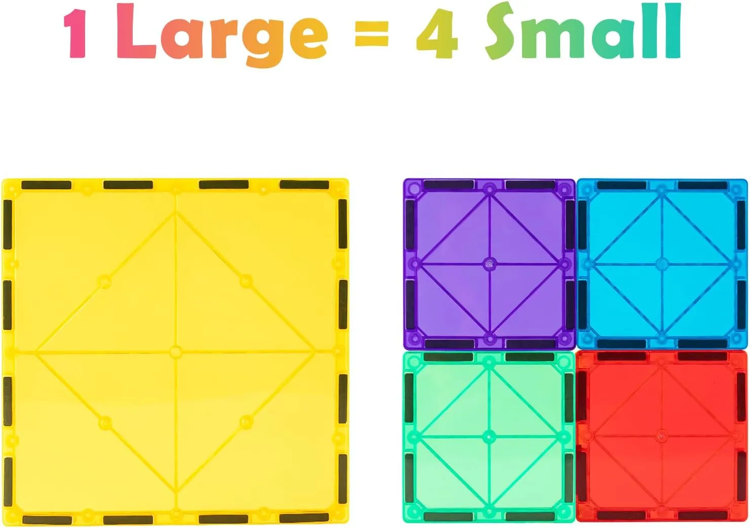 Base Plates$STEM Magnetic read bonanza trail Building Blocks for Kids Boys Girls Gemmicc 8 PCS Large Magnetic Tiles$Jumbo Magnet 