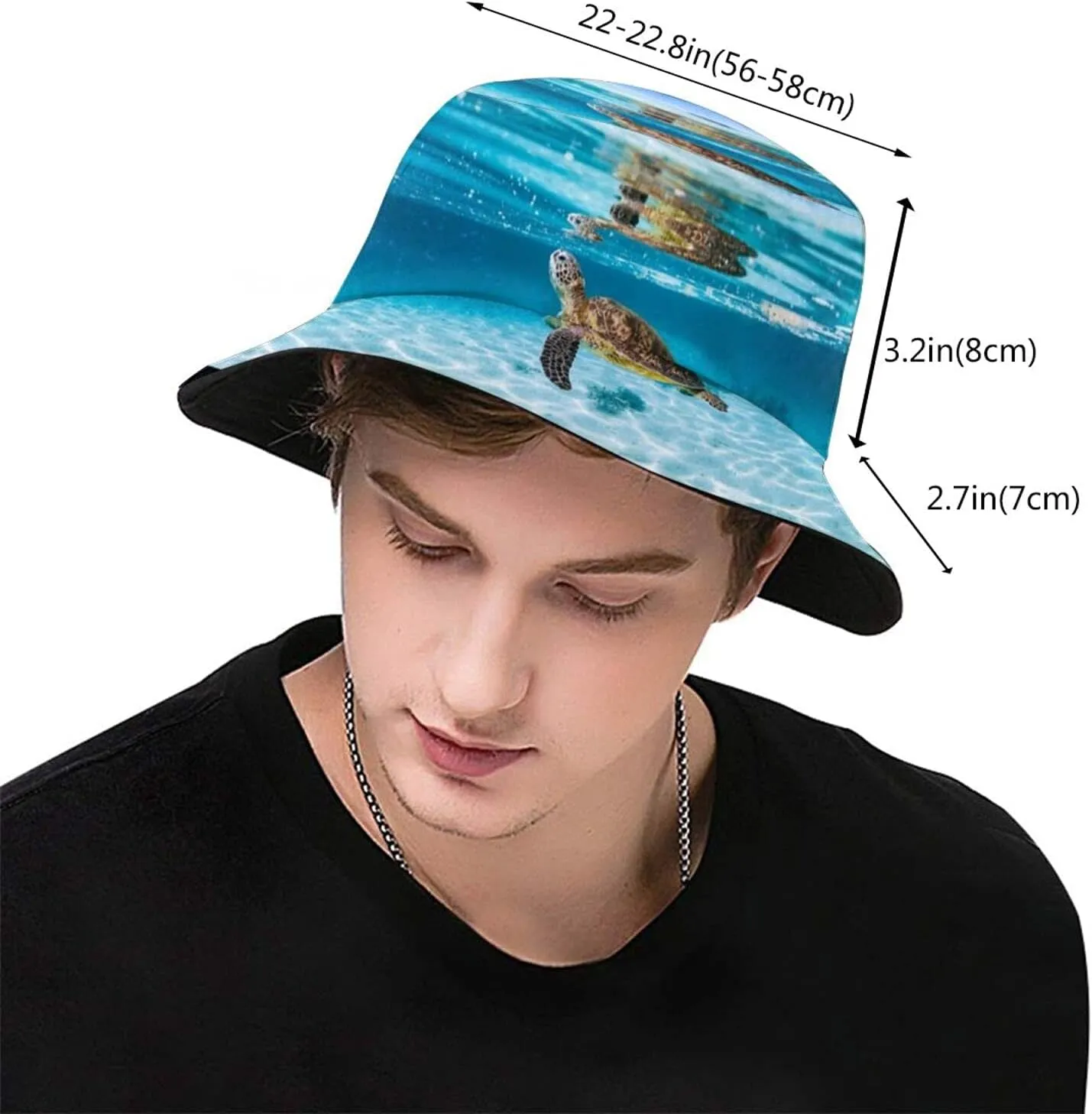 Beach Hat Breathable Packable inferential global forge hence fatal Turtle Bucket Hats Sea Animal Fishman Hat Cool Print Sun Hats 