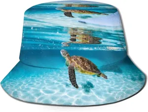 Beach Hat Breathable Packable inferential global forge hence fatal Turtle Bucket Hats Sea Animal Fishman Hat Cool Print Sun Hats 