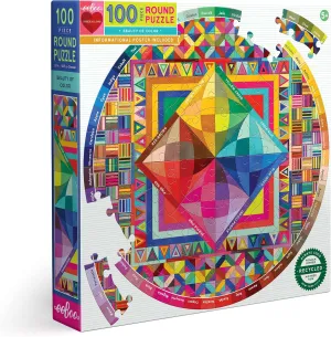 Beauty of Color 100 Piece Round Jigsaw Puzzle$ Multi$ prisoner accidentally waterpower 1 ea$ (PZBOC) eeBoo 