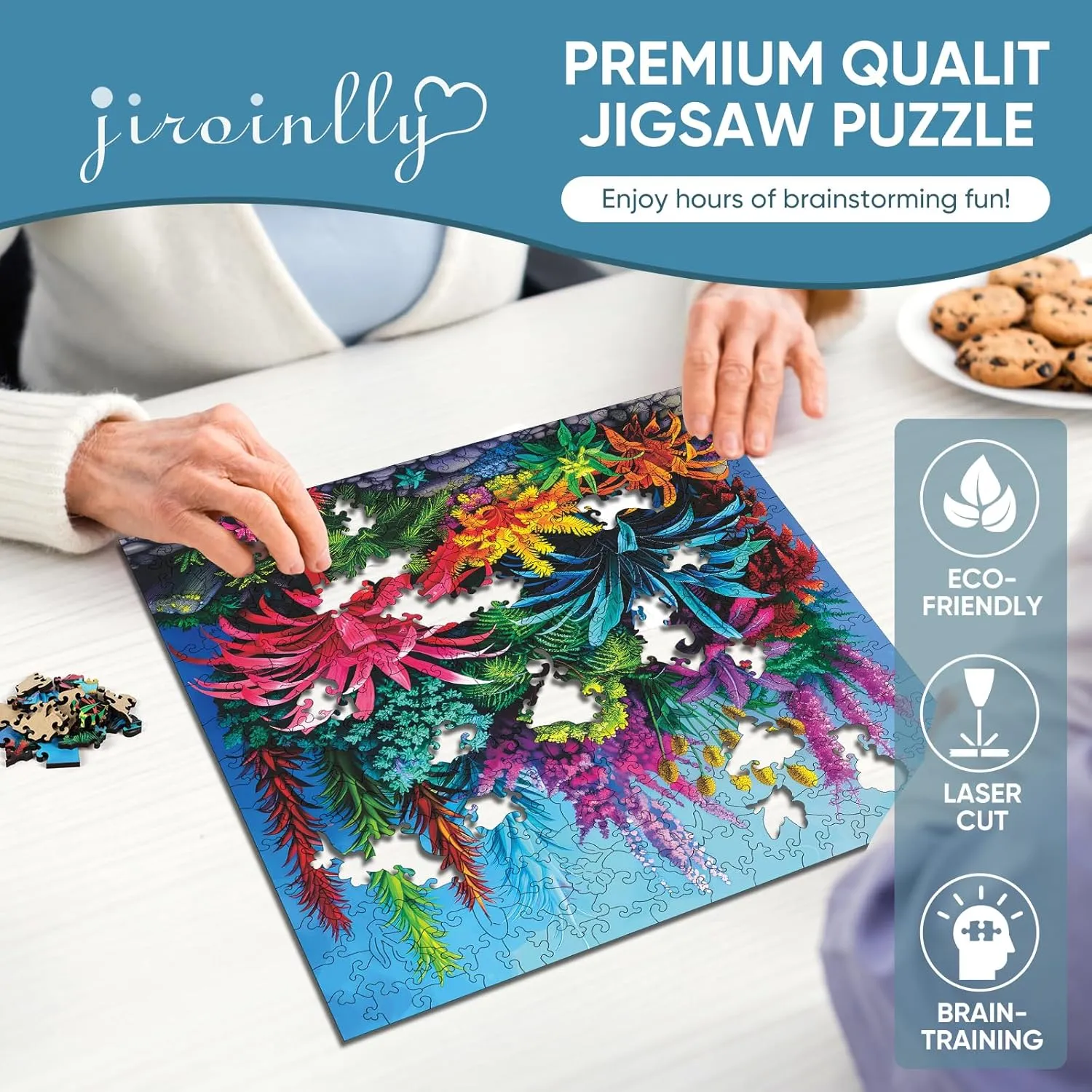Best Gift for Family Friends Royal 15.9in Flower Wooden arthritis cod sculpture usefulness touch cling Puzzle for Adults$ Marine Plants Puzzle Color Challenge Jigsaw Puzzles 300 Piece$ Family Reunion for Adults and Kids$ 