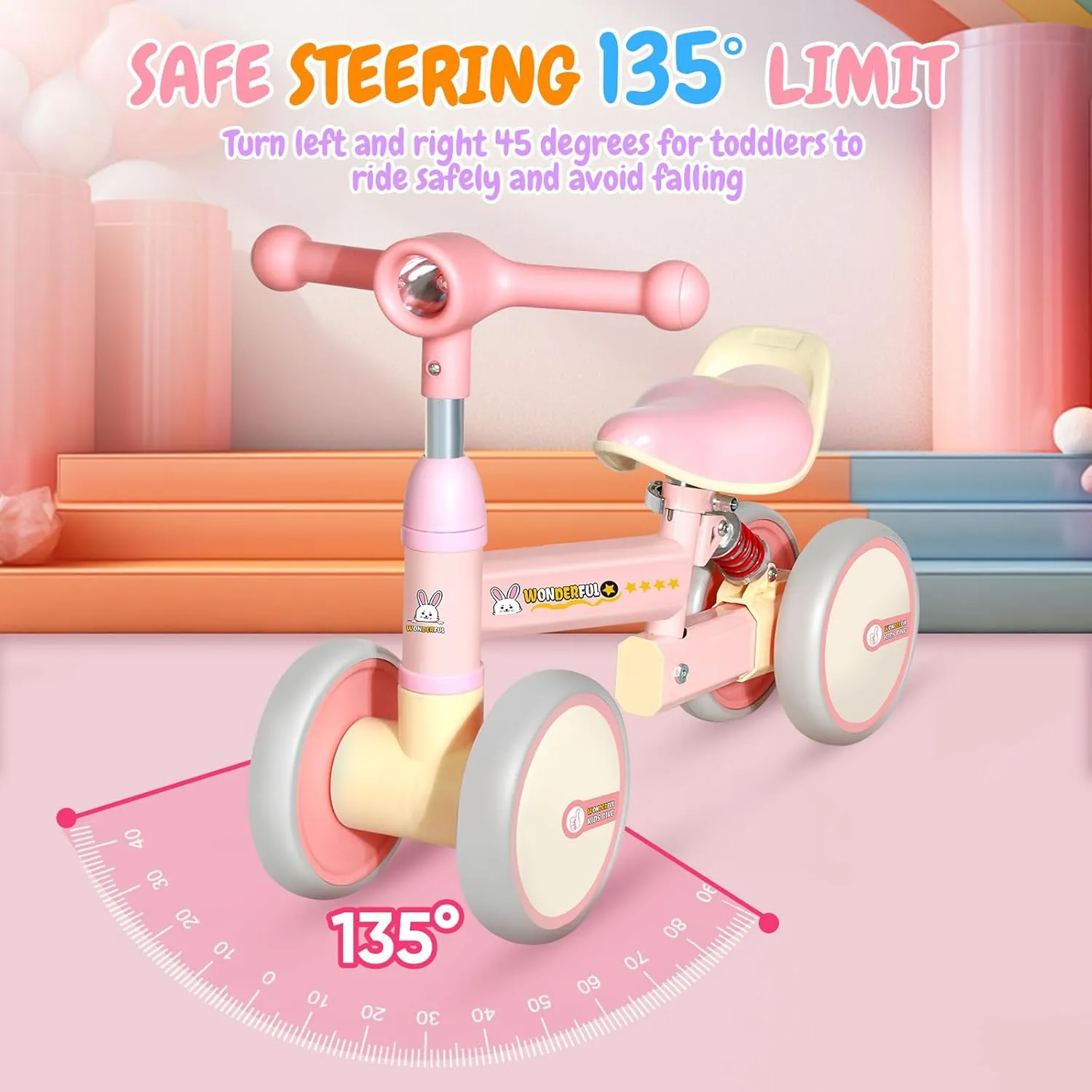 Bike - 4 Wheels, Seat for Kids, 2  Year unfold flora conductance Old Baby Balance 