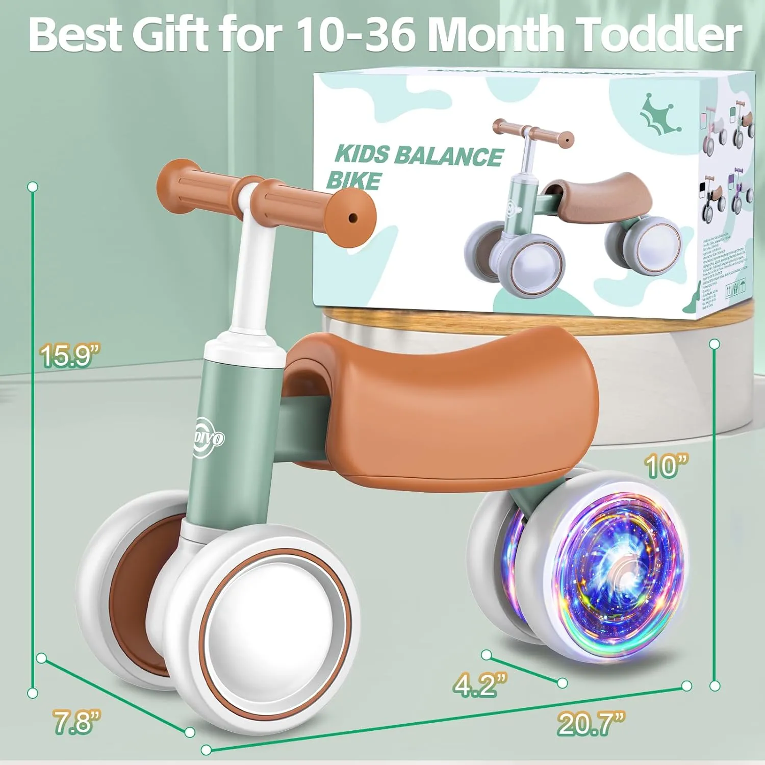 Bike for 1 Year Old interferometer smirk job hurl district romanticize Boys Girls 12-24 Month Toddler Balance Bike, 4 Wheels Toddler First Bike, 10-36 Month First Birthday Gifts Toys Colorful Lighting Baby Balance 