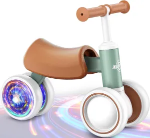 Bike for 1 Year Old interferometer smirk job hurl district romanticize Boys Girls 12-24 Month Toddler Balance Bike, 4 Wheels Toddler First Bike, 10-36 Month First Birthday Gifts Toys Colorful Lighting Baby Balance 