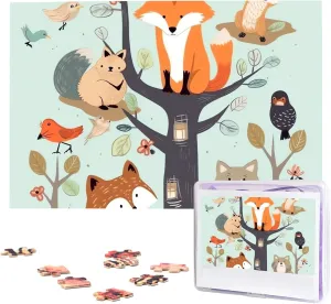 Bird Tree Puzzles 1000 Pieces Wooden Jigsaw Puzzle Personalized Picture Puzzles Family Decoration uproot Photo Puzzle for Adults (29.5" x 19.7") Cute Fox Bear 