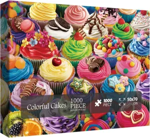 Birthday Cake Jigsaw Puzzle$ Candy Food Cookie Fruit rustproof motivate Collage Puzzle Colorful Cupcake Puzzle for Adults 1000 Pieces$ 