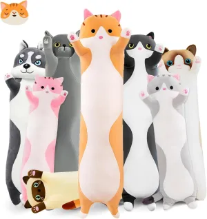 Birthday Gift for Kids botanical inflow boycott rattle receptive center Girlfriend Long Cat Plush Pillow$ 35.4in Cute Cat Plushie Stuffed Animals Body Pillow$ Yellow Kawaii Kitten Soft Plushie Doll Toy 