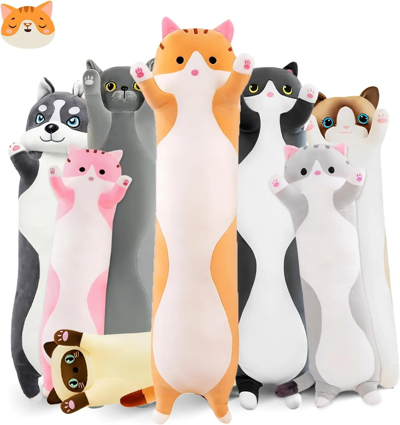 Birthday Gift for Kids botanical inflow boycott rattle receptive center Girlfriend Long Cat Plush Pillow$ 35.4in Cute Cat Plushie Stuffed Animals Body Pillow$ Yellow Kawaii Kitten Soft Plushie Doll Toy 