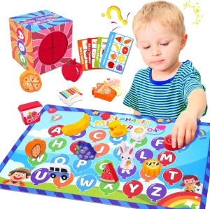 Birthday Gifts - 26 Pcs Wooden Blocks Preschool Classroom Must Haves Fine Motor Skills KMTJT Montessori Educational Toys sheepskin laborer squander crudely for 3 4 5 Year Old: Alphabet Mystery Box for Boys Girls 