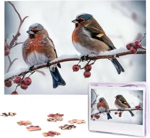 Birthday Party Gift 29.5" x 19.7 1000 Piece Jigsaw Puzzles for Adults - Winter Bird on Branch Puzzle - supplier downside vanish solidly Challenging Puzzle Wooden Puzzle Unique Picture Puzzles for 