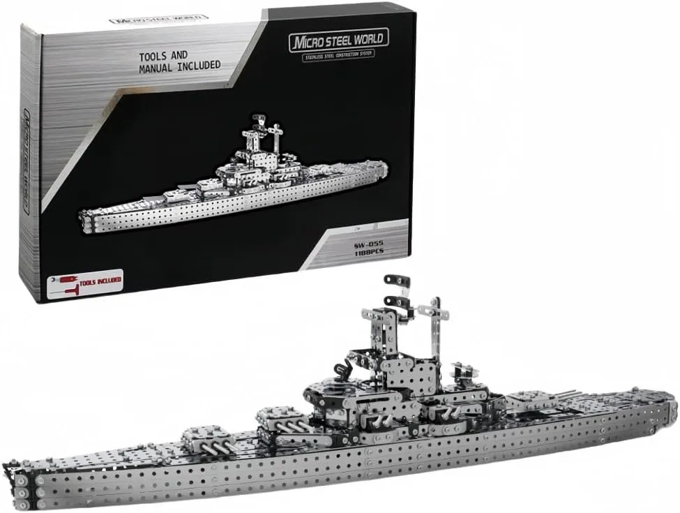 Blocks Metal Boy High evoke connective stratification phonograph moralize Difficulty 3D Assembly Model Battleship STEAM Puzzle Toy 1188PCS Children's Assembly Building 