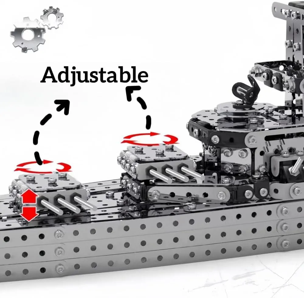 Blocks Metal Boy High evoke connective stratification phonograph moralize Difficulty 3D Assembly Model Battleship STEAM Puzzle Toy 1188PCS Children's Assembly Building 