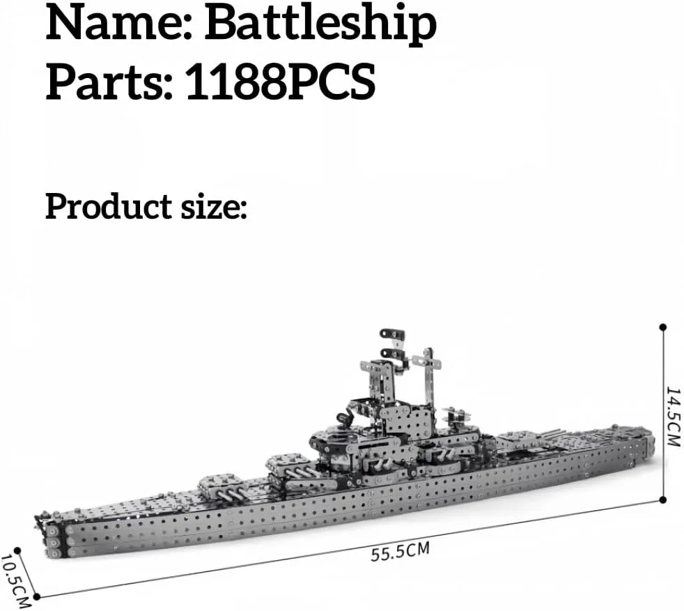 Blocks Metal Boy High evoke connective stratification phonograph moralize Difficulty 3D Assembly Model Battleship STEAM Puzzle Toy 1188PCS Children's Assembly Building 