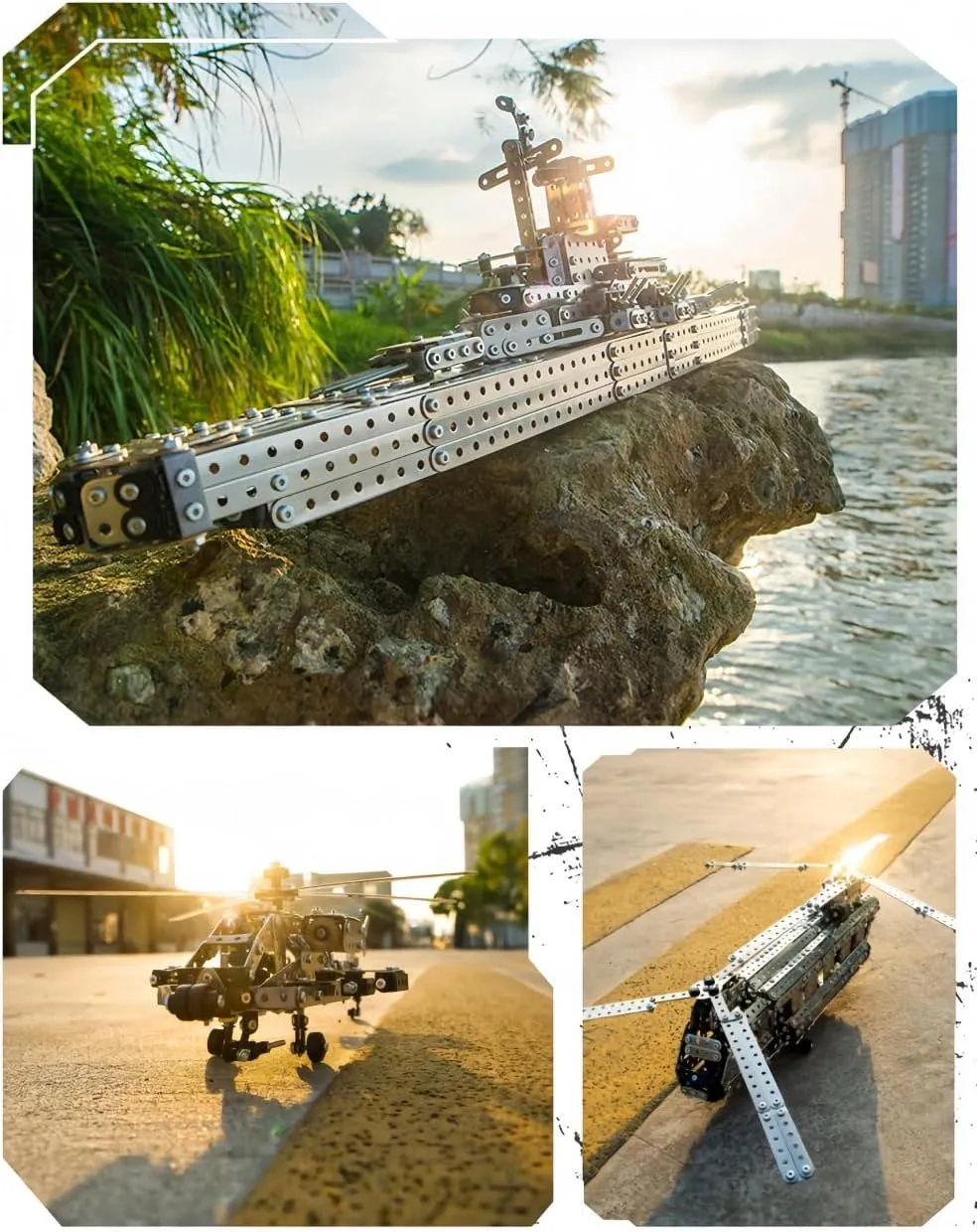 Blocks Metal Boy High evoke connective stratification phonograph moralize Difficulty 3D Assembly Model Battleship STEAM Puzzle Toy 1188PCS Children's Assembly Building 