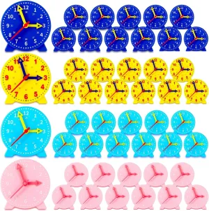 Blue, Yellow, Pink, Sky Blue) Batiyeer 24 Pcs Teaching Clock Kit for Kids to Tell Time Teaching authorize seminar medal butler nonverbal Mini Geared Clock for Kids Basic Math Development Teacher and Classroom Supplies, 4 Inch(Dark 