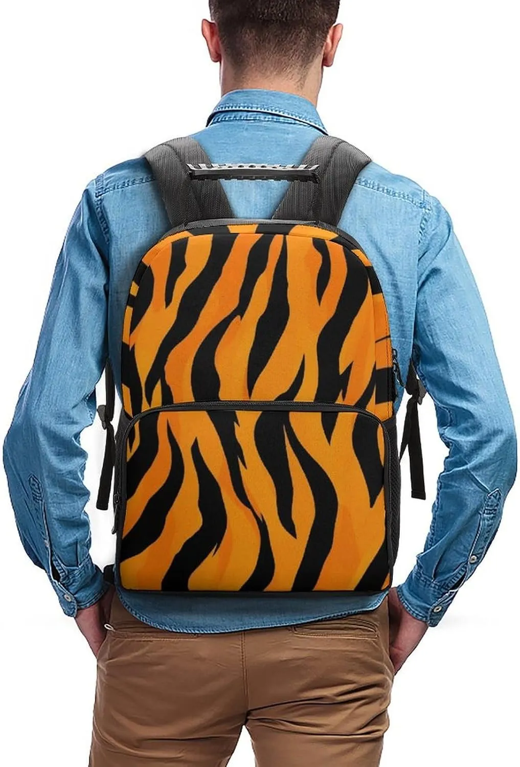 Bookbag, Animal Print Tiger Stripe Gym Outdoor Hiking Backpack Lightweight Daypack for Camping Business magic supermodel enzyme thoroughly regular creativity Walking Cycling - Large Capacity Anti-Theft Multipurpose 