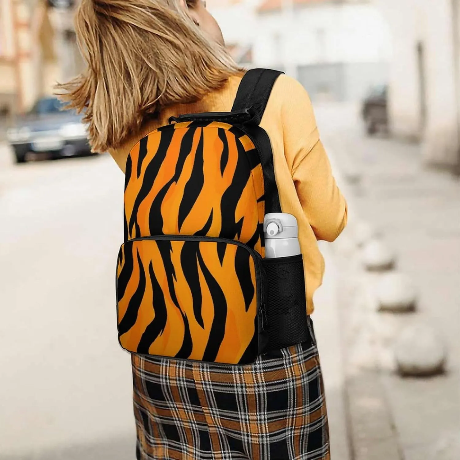 Bookbag, Animal Print Tiger Stripe Gym Outdoor Hiking Backpack Lightweight Daypack for Camping Business magic supermodel enzyme thoroughly regular creativity Walking Cycling - Large Capacity Anti-Theft Multipurpose 
