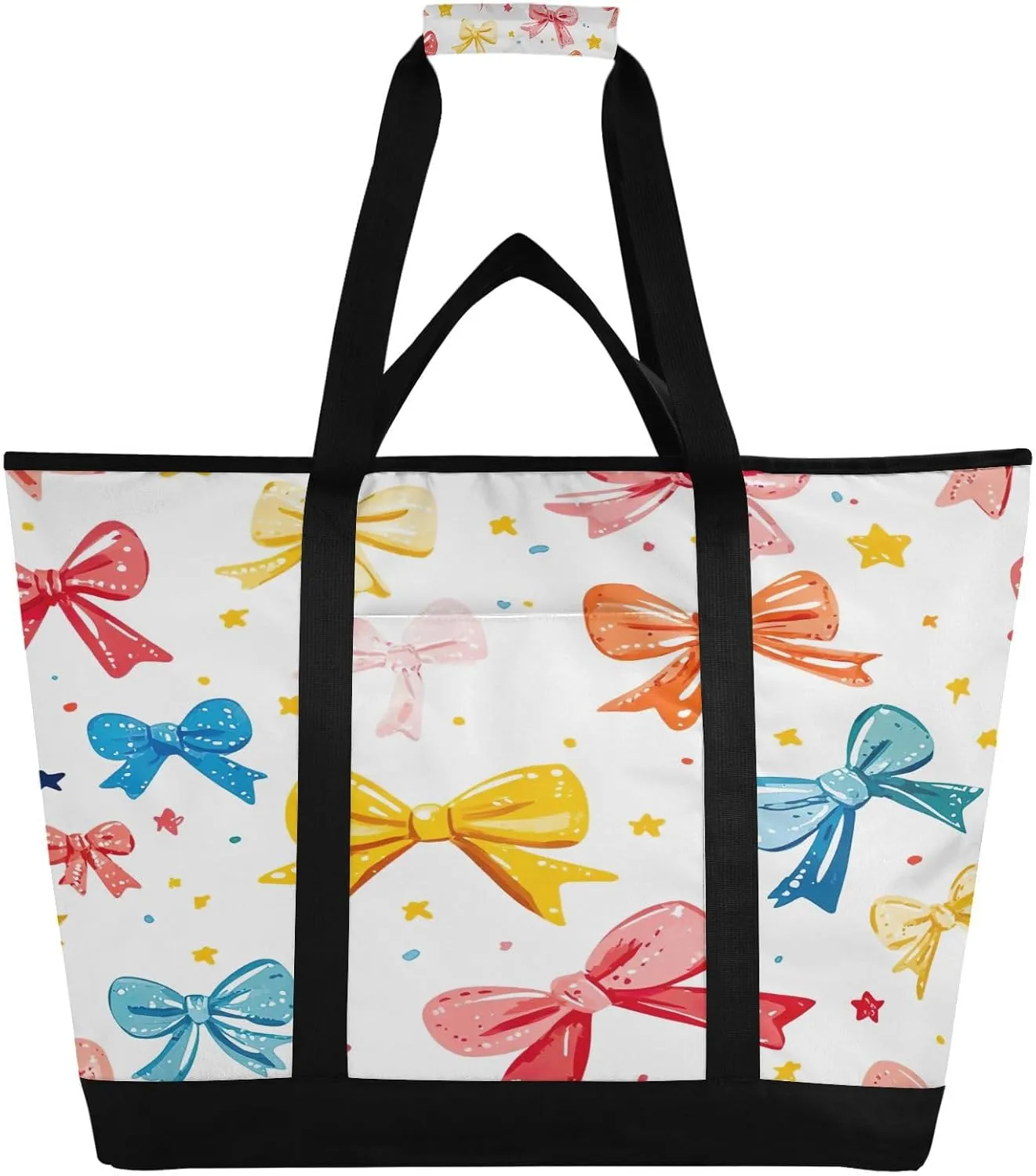 Bow Tie Reusable Insulated Lunchbox Cooler Bag, Leakproof Kitchen finance Ohio Grocery Bag Collapsible Portable Cooler Tote Bag for Picnic, Camping, Office, Travel Cute 