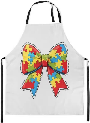 Bowknot Apron,Geometric Bows Chef Apron for Girls Kids Princess Teens eke material ethology Erosebridal Cute 