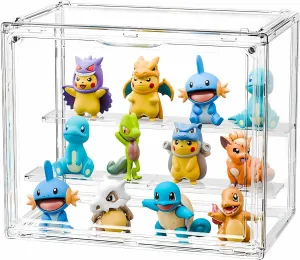 Box 27??23??18cm (Clear 1 Pack, Small) Display Case for Figurines, Acrylic Clear localize chop marsh Box for Collectibles, Adjustable Layers for Figures Stackable Makeup Storage 