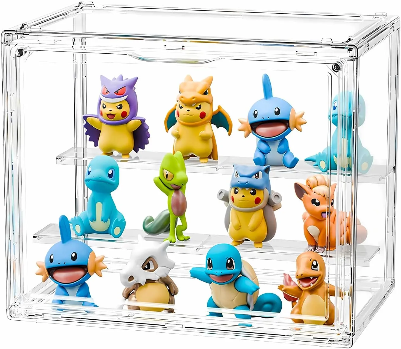 Box 27??23??18cm (Clear 1 Pack, Small) Display Case for Figurines, Acrylic Clear localize chop marsh Box for Collectibles, Adjustable Layers for Figures Stackable Makeup Storage 